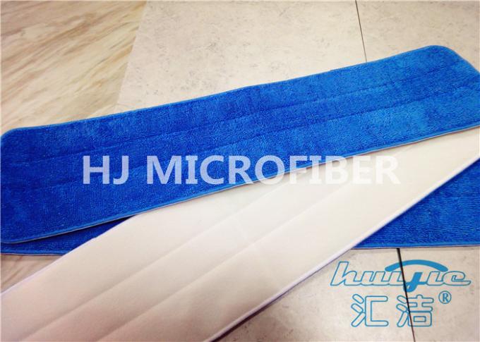 Blue 80% Polyester Commercial Microfiber Floor Mop Pads With
