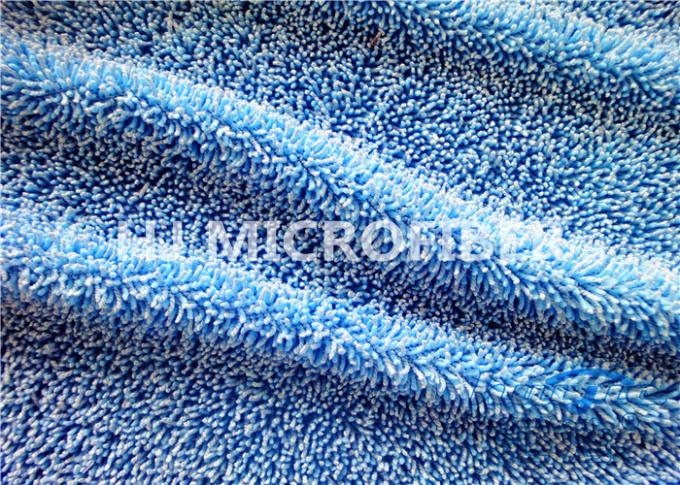 Blue Microfiber Fabric By The Yard For Mop / Microfiber Towels , Super Absorbent