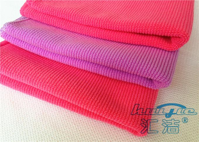 High Absorption Red Microfiber Cleaning Cloth With Silk Banded Edges 16" x 24"