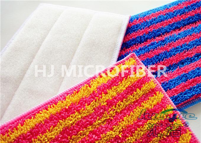 Yarn Dyed Microfiber Wet Mop Pads For Cleaning 5” x 18” , Dust Mop Covers