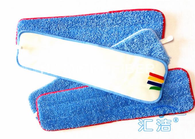 Blue Floor 18 Inch Microfiber Mop Pads / Dust Pads 80% Polyester For Home