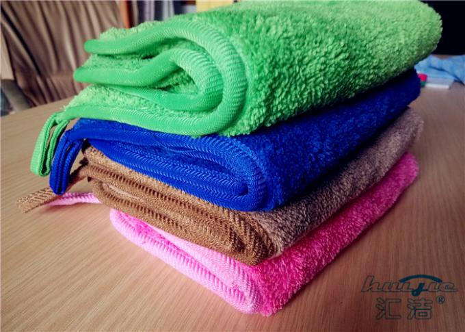 High Density Fluffy Fleece Microfiber Kitchen Towels Red , Water Absorbing Towel