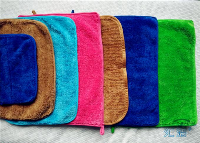 High Density Fluffy Fleece Microfiber Kitchen Towels Red , Water Absorbing Towel