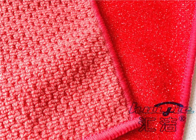 Red Microfiber Blank Kitchen Towels For Cleaning , Streak Free Microfiber Cloth