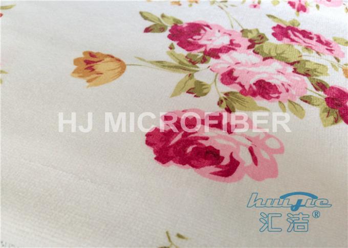 30 x 30cm Printed Microfiber Cleaning Cloth With Flower , 20% Polyamide