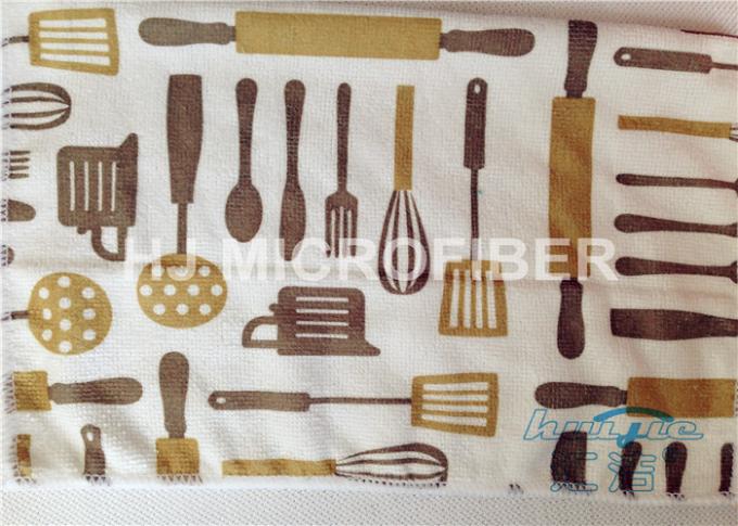 Kitchen Reusable Printed Microfiber Cloth Machine Washable , Microfiber Dust Cloth