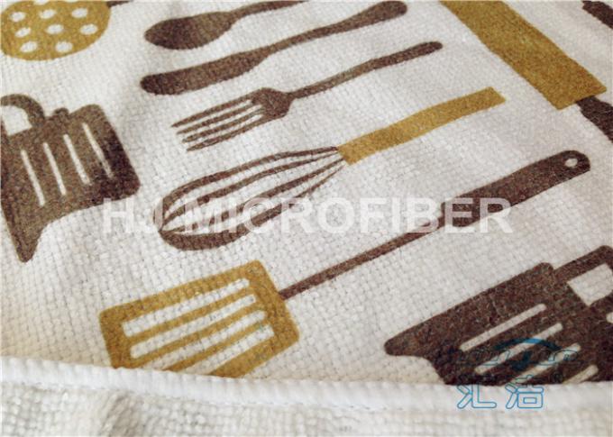 Kitchen Reusable Printed Microfiber Cloth Machine Washable , Microfiber Dust Cloth