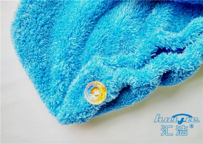 Microfiber Coral Fleece Hair Drying Towel Turban , Light Weight Bath Towels