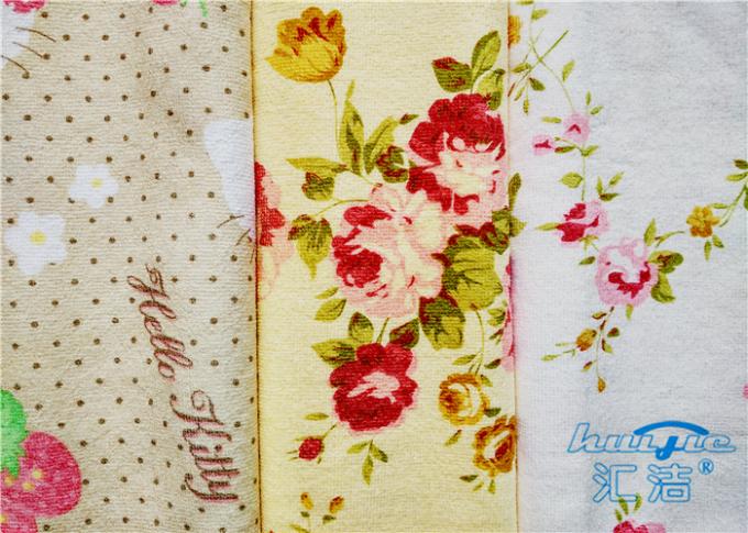 Microfiber Heat Transfer Printing Flower Clean Microfiber Cloth , 3pcs x 12" x 24"