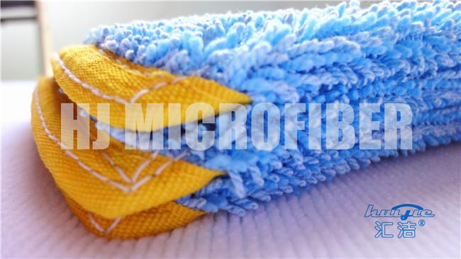 18" Blue Fold Over Microfiber Wet Mop Pads Replacement Mop Heads For Home Cleaning