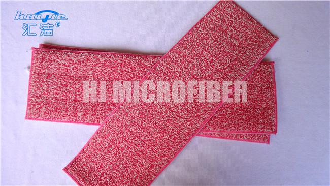 Red Dyed Yarn Twist Eco Friendly Microfiber Wet Mop Pads For Home Cleaning