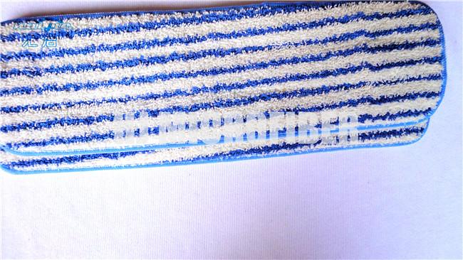 Blue White Stripe Dyed Yarn Microfiber Twist Mop Heads Eco friendly , 500gsm Density