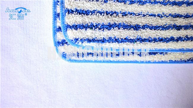 Blue White Stripe Dyed Yarn Microfiber Twist Mop Heads Eco friendly , 500gsm Density
