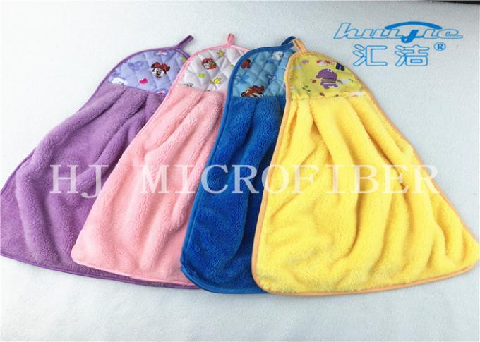 Colorful Home Essential Microfiber Cartoon Hand Towel Coral Fleece Cloth for Kitchen Bathroom