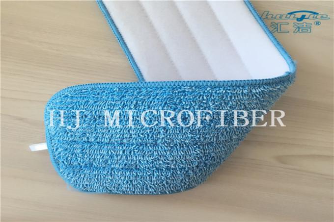 Blue Color Microfiber Stripe Twisted Pile Fabric Mop Heads Mop Replacement Pads