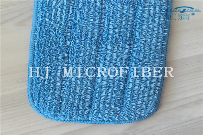Blue Color Microfiber Stripe Twisted Pile Fabric Mop Heads Mop Replacement Pads