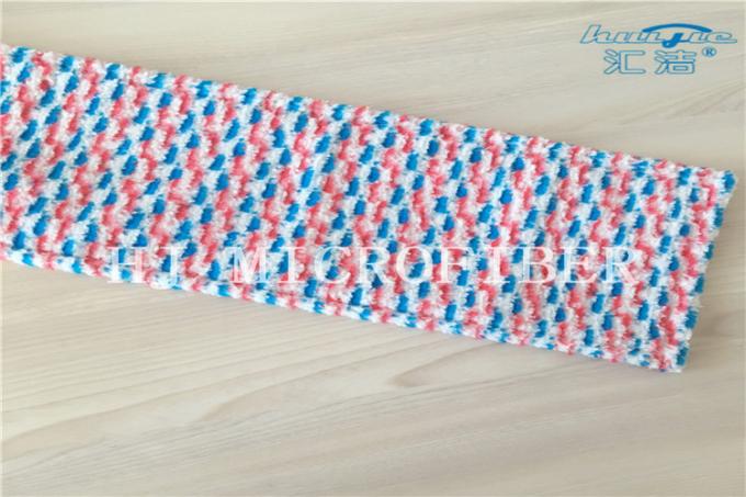 Red Blue White Color Yarn Dyed Microfiber Jacquard Pocket Shaped Mop Heads Mop Replacement Pads