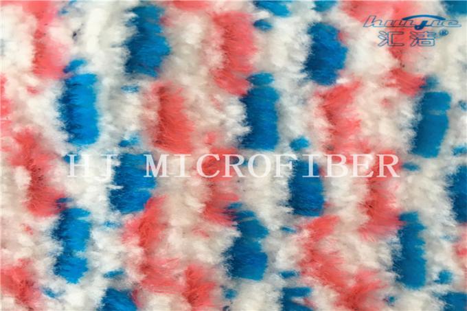 Red Blue White Color Yarn Dyed Microfiber Jacquard Pocket Shaped Mop Heads Mop Replacement Pads