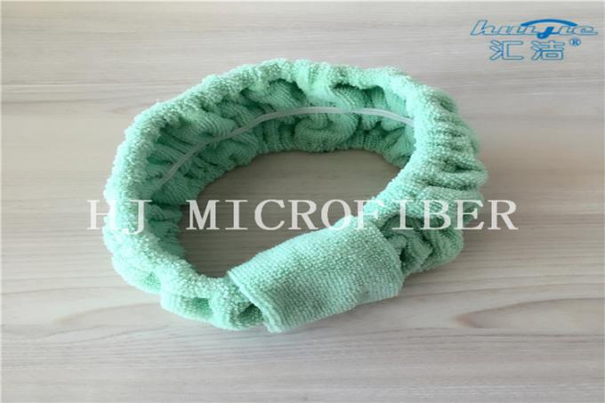 Green Color Microfiber Towel Fabric Chasp Hair Band For Bath Or Washing Face Using