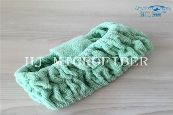 Green Color Microfiber Towel Fabric Chasp Hair Band For Bath Or Washing Face Using