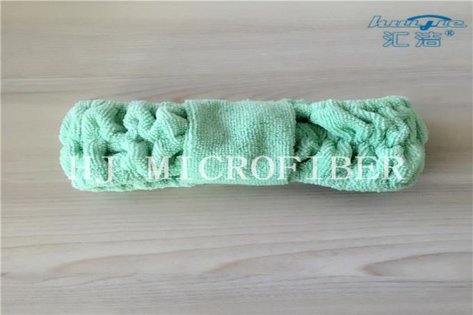 Green Color Microfiber Towel Fabric Chasp Hair Band For Bath Or Washing Face Using