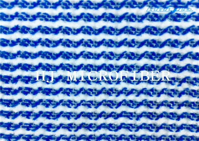 Blue Mixed White Color Microfiber Terry Fabric Hard Wire Cleaning Cloth Fabric