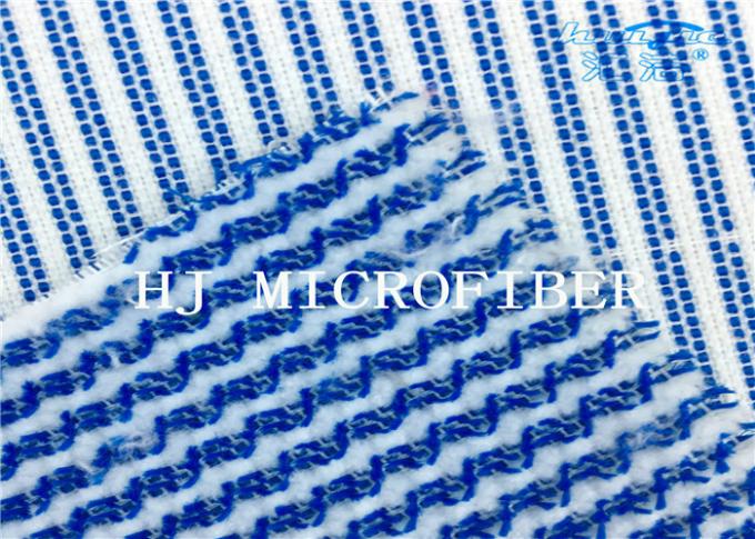 Blue Mixed White Color Microfiber Terry Fabric Hard Wire Cleaning Cloth Fabric