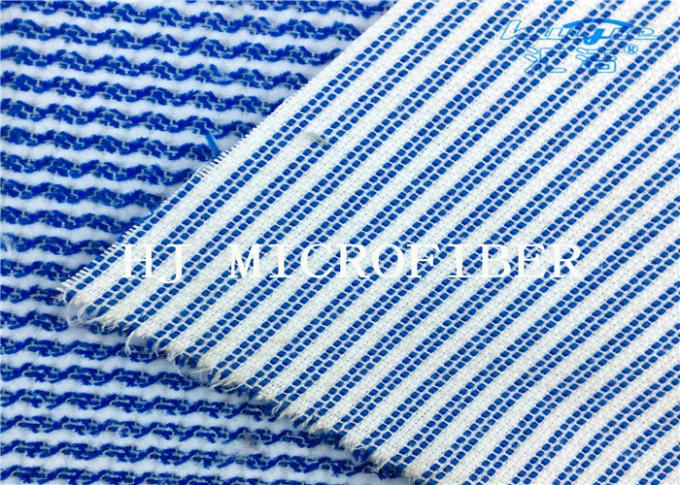 Blue Mixed White Color Microfiber Terry Fabric Hard Wire Cleaning Cloth Fabric