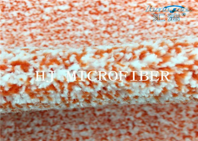 Orange Mixed Knitted Microfiber Coral Fleece Fabric With Nylon Hard Wire