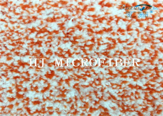 Orange Mixed Knitted Microfiber Coral Fleece Fabric With Nylon Hard Wire