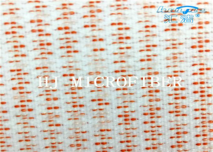Orange Mixed Knitted Microfiber Coral Fleece Fabric With Nylon Hard Wire