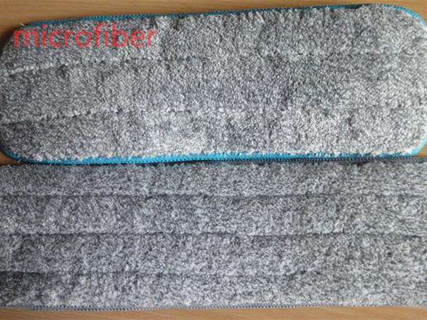 Free hand washing gray woven microfiber coral fleece 11*34 5mm sponge dust mop pad