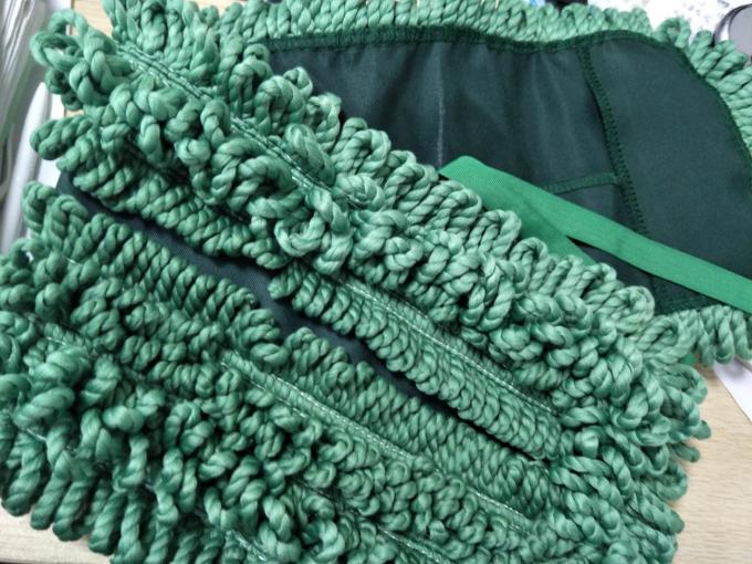 Green 16*95cm Tassels For Laundry Hotel Microfiber Wet Mop Pads