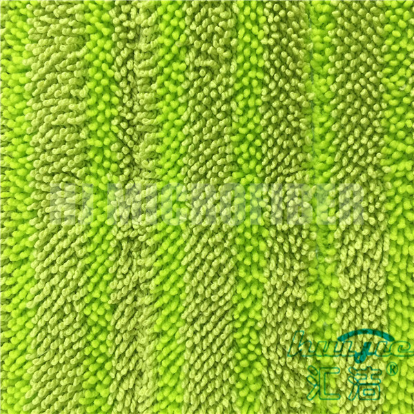 80% Polyester and 20% polyamide micofiber weft knitted twist piped wet flat mop pad