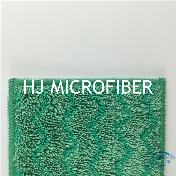 Microfiber Floor Mop W-shape Mop Pads Floor Cleaning Wet Mop Heads Green 12"