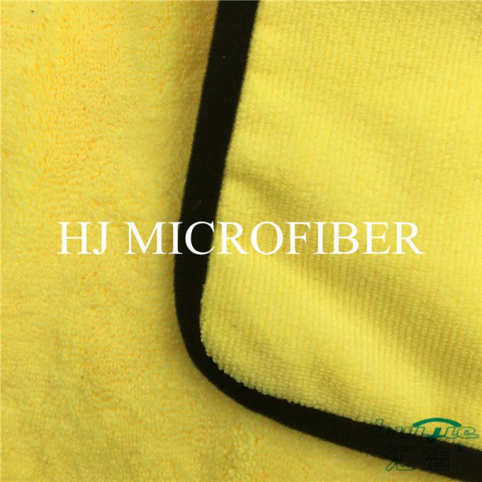 Yellow Color Microfiber Super Thick Coral Fleece Fabric Towel For Car Cleaning Towels