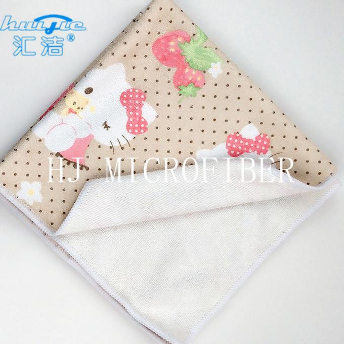 Printed Microfiber Cloth Baby Hand Towel Household Cleaning Towel Grey Color 40*40