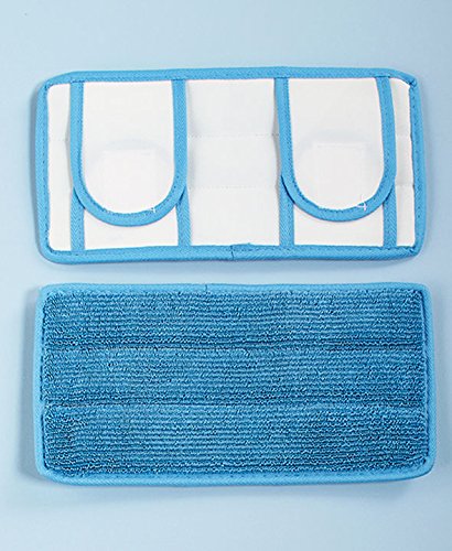 Set Of 2 Reusable Commercial Microfiber Wet Mop 11 Inch Blue Twist Pile With White Canvas 0