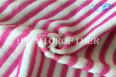 Red And White Color Stripe Microfiber Cleaning Towel Cloth For Home Using Super Absorbent