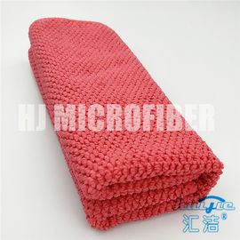 Microfiber red square 80% polyester and 20% polyamide piped household knitted big pearl towel