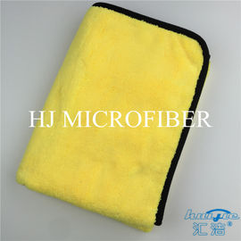Professional Microfiber Car Cleaning Towel Super Absorbent Yellow Color High - low Pile Cloth