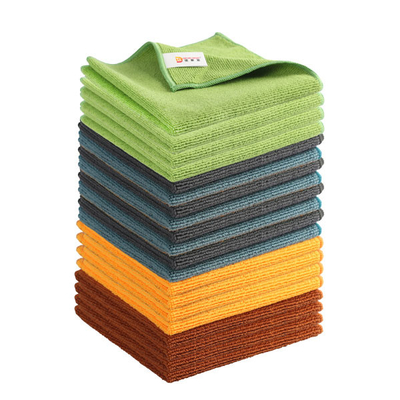 20 Pack Cleaning Rag custom Microfiber window Cleaning Cloth with 5 Color Assorted 13.8&quot;X13.8&quot;