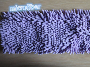 Purple Colorful Microfiber Wet Mop Pads 13*47cm Hair Length 2cm Big Chenille