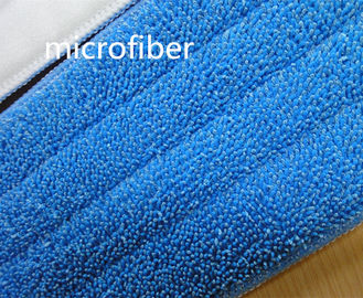 Microfiber Wet Mop Heads 13 * 49cm Twisted 480gsm Absorbent  Nylon Self-adhensive Mop Pad