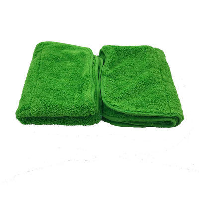 Polyester Polyamide Microfiber Cleaning Cloth Green Coral Fleece 30x30