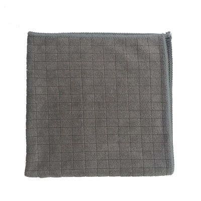 Grey Weft Big Grid Microfiber Cleaning Cloth 80% Polyester 20% Polyamid