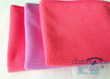 High Absorption Red Microfiber Cleaning Cloth With Silk Banded Edges 16&quot; x 24&quot;