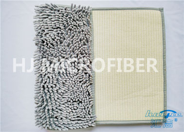 Grey Color Big Chenille Microfiber Bathroom Mat For Home Using Flat Floor Mat
