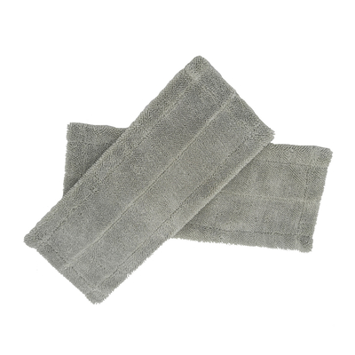 Grey Flat Floor Wet Mop Pads 80% Polyester 20% Polyamide 450gsm