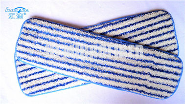 Blue White Stripe Dyed Yarn Microfiber Twist Mop Heads Eco friendly , 500gsm Density